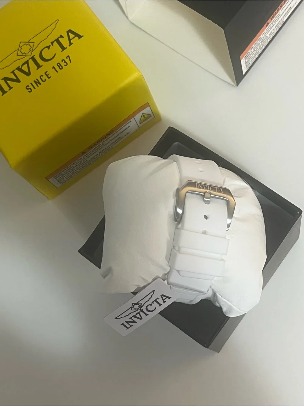 Invicta White Watch with Red Bezel